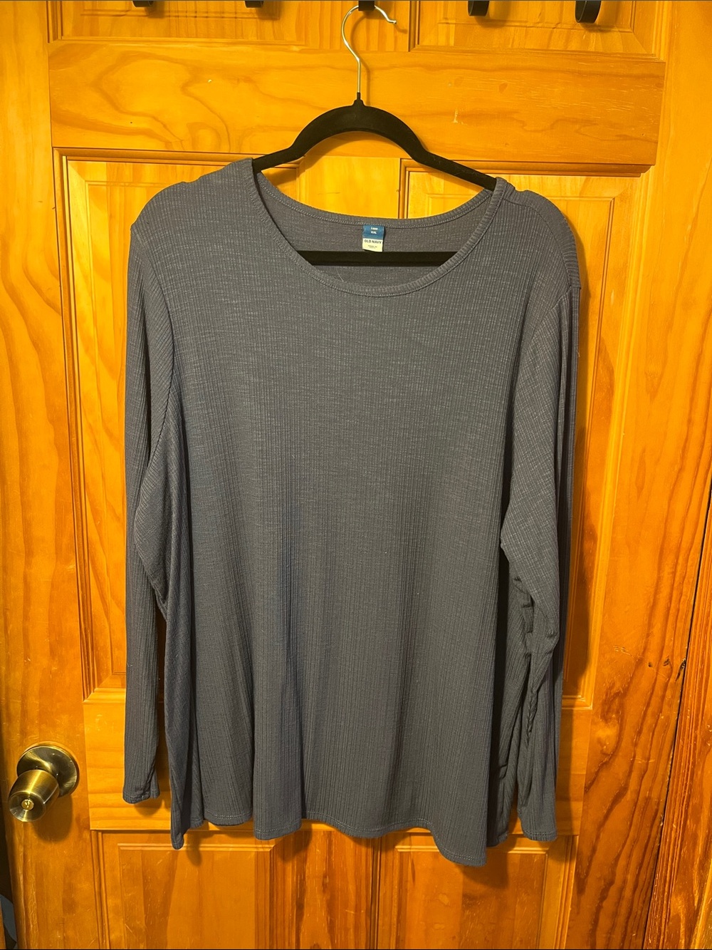 Old Navy Luxe Ribbed Crewneck Top - Slate Blue